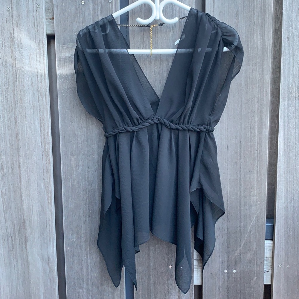 GUESS Sexy Mesh Black Top Size XS